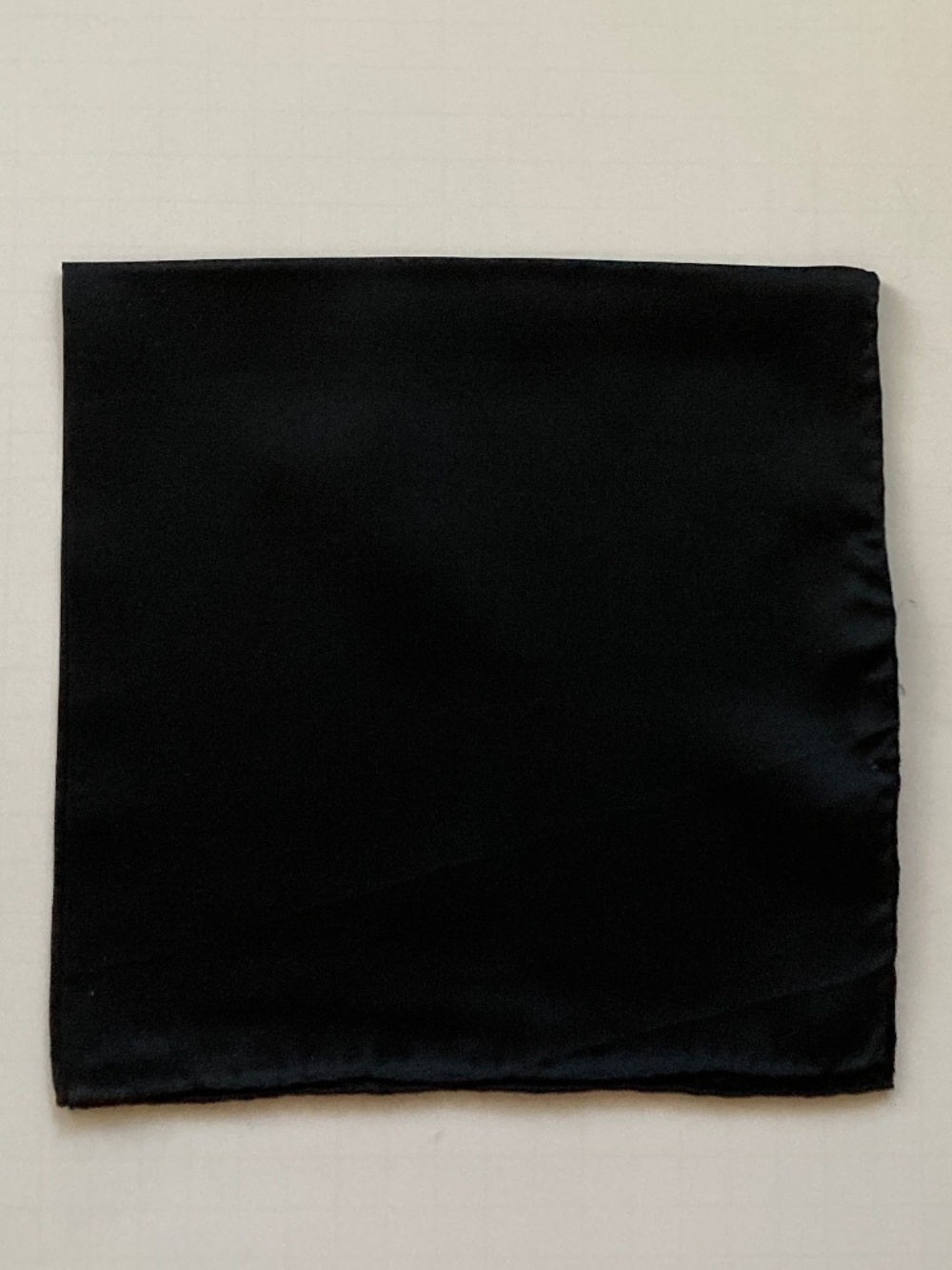 Vintage Pure Silk 17" Square Scarf/Black/Hand-rolled Edges/NEW/NEVER WORN!